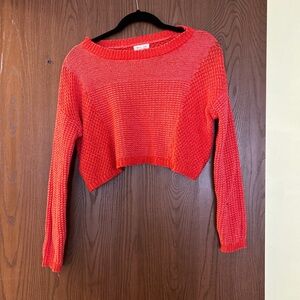 Urban Outfitters Orange Cropped Knitted Sweater